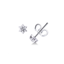 Pendientes con diamantes en oro blanco en forma de rombo 0,40 quilates