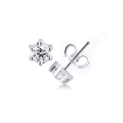 Pendientes solitario oro blanco 18 kilates con diamantes 0.60 quilates