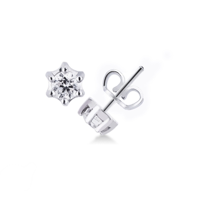 Pendientes solitario oro blanco 18 kilates con diamantes 0.60 quilates 