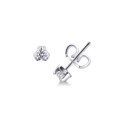 Pendientes solitarios 3 garras 0,40 quilates oro blanco 18 kilates