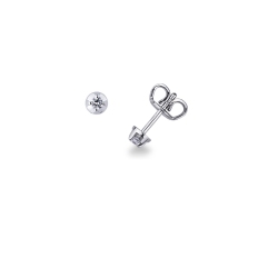 Pendientes solitarios mujer oro blanco 18k con diamantes 0.8 qt