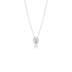 Collar de oro blanco de 18 kilates con diamante de 0.04 quilates