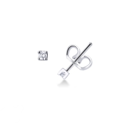 Pendientes botón oro blanco 18k brillantes 0,08 quilates