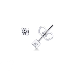 Pendientes con diamantes 0,12 quilates oro blanco 18 kilates
