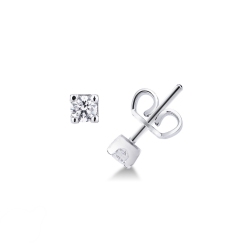 Pendientes oro blanco y diamantes de 0.30 quilates 4 garras
