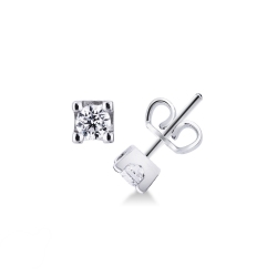 Pendientes mujer con diamantes 0,60 quilates oro blanco 750