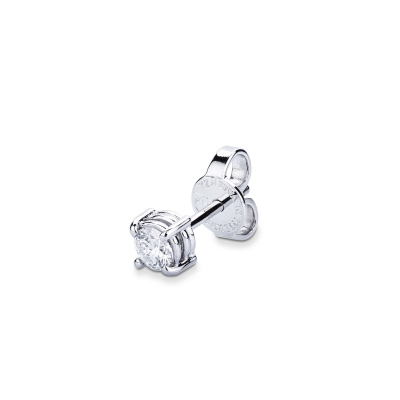 Pendientes individuales en oro blanco de 18k y diamante, 0,15 ct