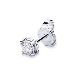Pendiente individual en oro blanco 18k con diamante 0,15 CT