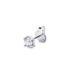 Pendientes individuales en oro blanco de 18 quilates a 4 garras con diamante