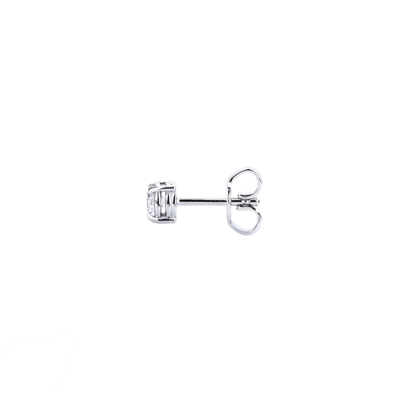 Pendiente individual en oro blanco 18 quilates a 4 garras con diamante Pendiente individual en oro blanco 18 quilates a 4 garras con diamante