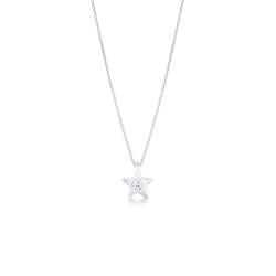 Collar oro blanco 18k colgante estrella diamante
