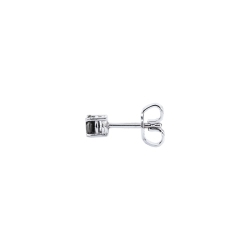 Pendiente individual en oro 18 quilates a 4 garras con diamante negro 2