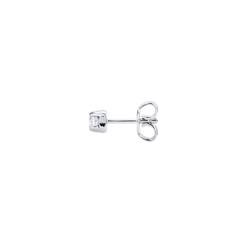 Mono Pendiente hombre en oro blanco de 18 quilates y diamante  Mono Pendiente hombre en oro blanco de 18 quilates y diamante