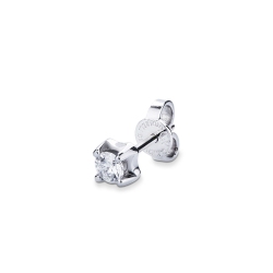 Pendiente mono en oro blanco 18k y diamante