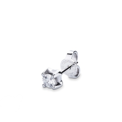 Pendientes individuales en oro blanco 18k y diamante