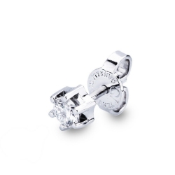Pendiente individual en oro blanco 18k con diamante