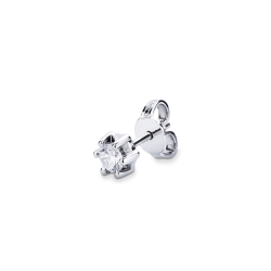 Pendiente mono en oro blanco 18 quilates y diamante