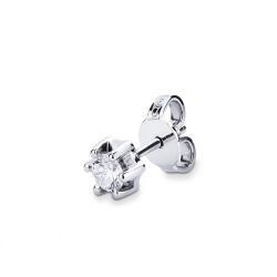 Pendiente mono hombre en oro blanco de 18 quilates y diamante