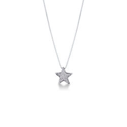 Collar estrella pavé diamantes oro blanco 18k