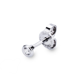 Pendiente hombre mono en oro blanco de 18 quilates y diamante