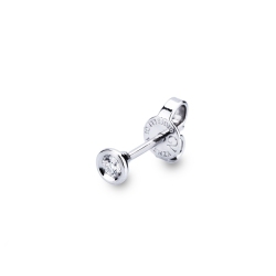 Pendiente mono en oro blanco 18 quilates con diamante