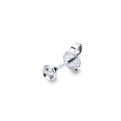 Arete individual de diamante en oro blanco 750