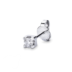 Pendiente mono en oro blanco de 18 quilates con diamante
