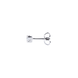 Pendiente mono diamante y oro 18k blanco 2