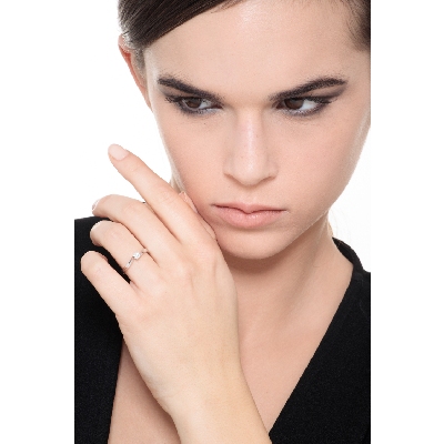 Diamante solitario anillo de 0,20 quilates en oro blanco 18 kilates 