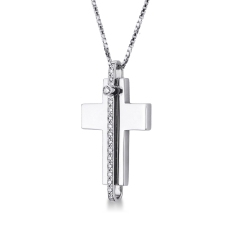 Collar para hombre en oro blanco de 18 kilates y diamantes 2