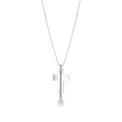 Collar para hombre en oro blanco de 18 kilates y diamantes