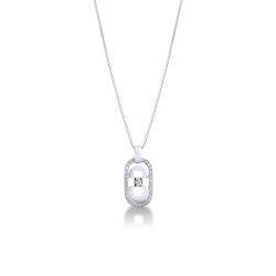 Collar cruz oro blanco hombre con diamantes