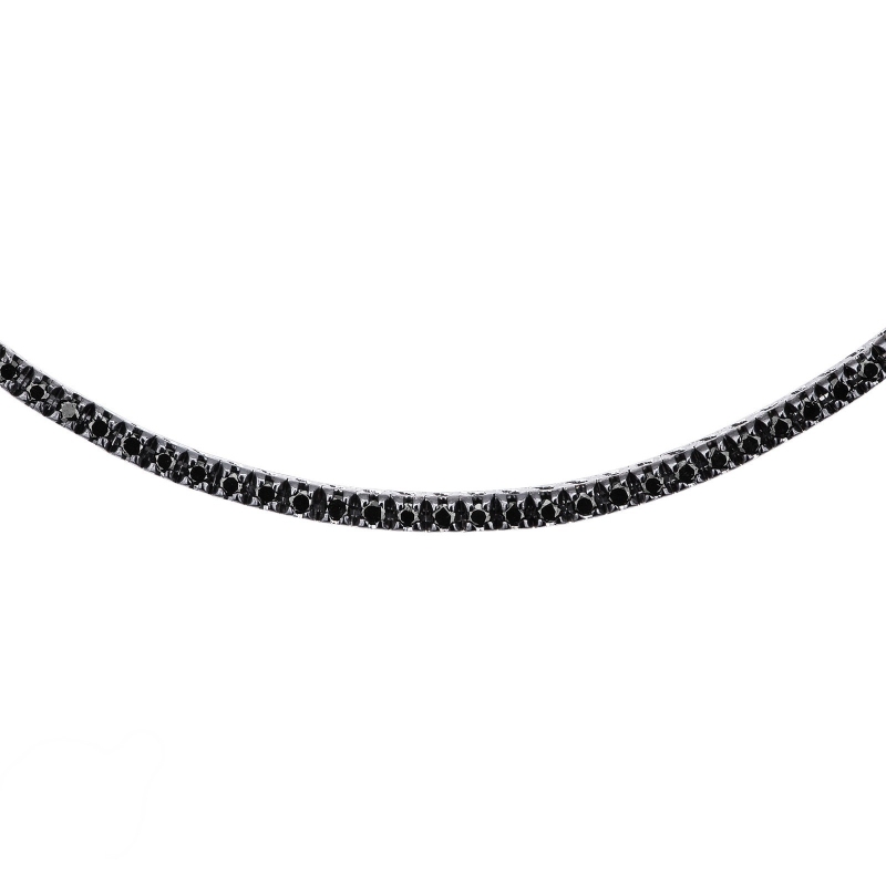 Collar riviere con diamantes negros en oro blanco 