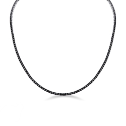 Collar riviere con diamantes negros en oro blanco