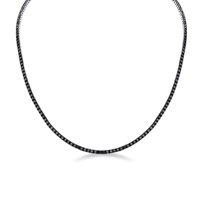 Collar riviere con diamantes negros en oro blanco 