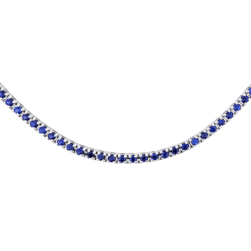 Collar rivière de oro blanco de 18K con zafiros azules Collar rivière de oro blanco de 18K con zafiros azules