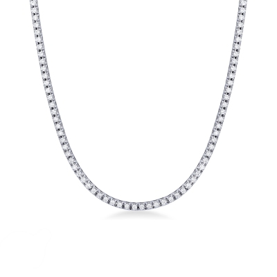 Collar gargantilla riviere oro blanco 18 ct con diamantes 