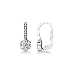 Pendientes ilusión en oro blanco 18k con diamantes