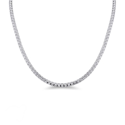 Collar gargantilla riviere de oro blanco 18 kilates con diamantes