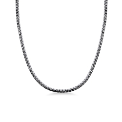 Collar de tenis pirámide en oro blanco 18 quilates con diamantes negros
