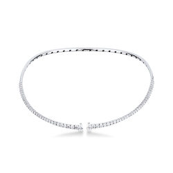 Gargantilla choker en oro blanco 18k con diamantes