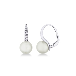 Pendientes de oro blanco de 18 quilates con perlas y diamantes
