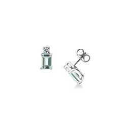 Pendientes en oro blanco de 18 quilates con aguamarina