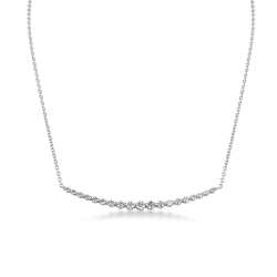 Gargantilla de malla rolò en oro blanco de 18 quilates con diamantes