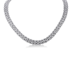 Collar elegante en oro blanco de 750 con diamantes