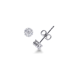 Pendientes de oro blanco de 18 quilates con un pavé de diamantes