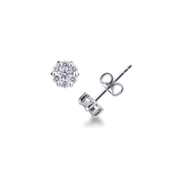 Pendientes sofisticados en oro blanco 18k con diamantes  ct. 0,86