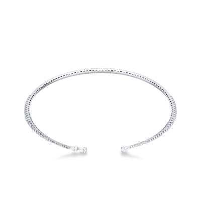 Gargantilla choker en oro blanco 18k y diamantes