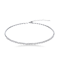 Choker en oro blanco de 18k con diamantes