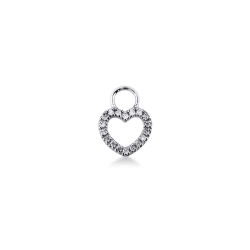 Charm corazón en oro blanco 18 quilates con diamantes